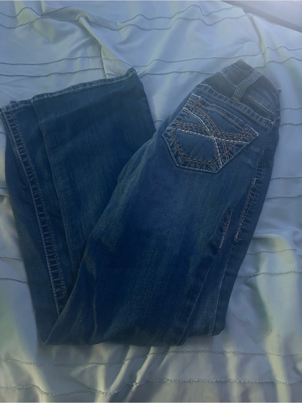 Ariat Dark Blue Bootcut Jeans with Embroidered Pocket